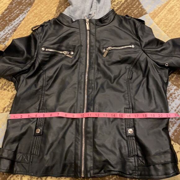 Jou Jou Juniors Hooded Faux-Leather XXL Black NWT - Picture 14 of 16